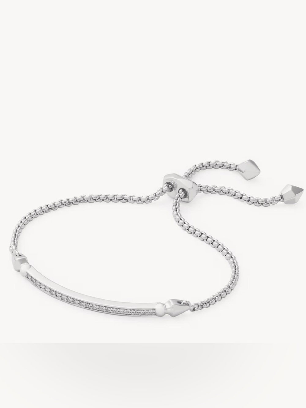 Kendra Scott ott adjustable chain bracelet in silver.